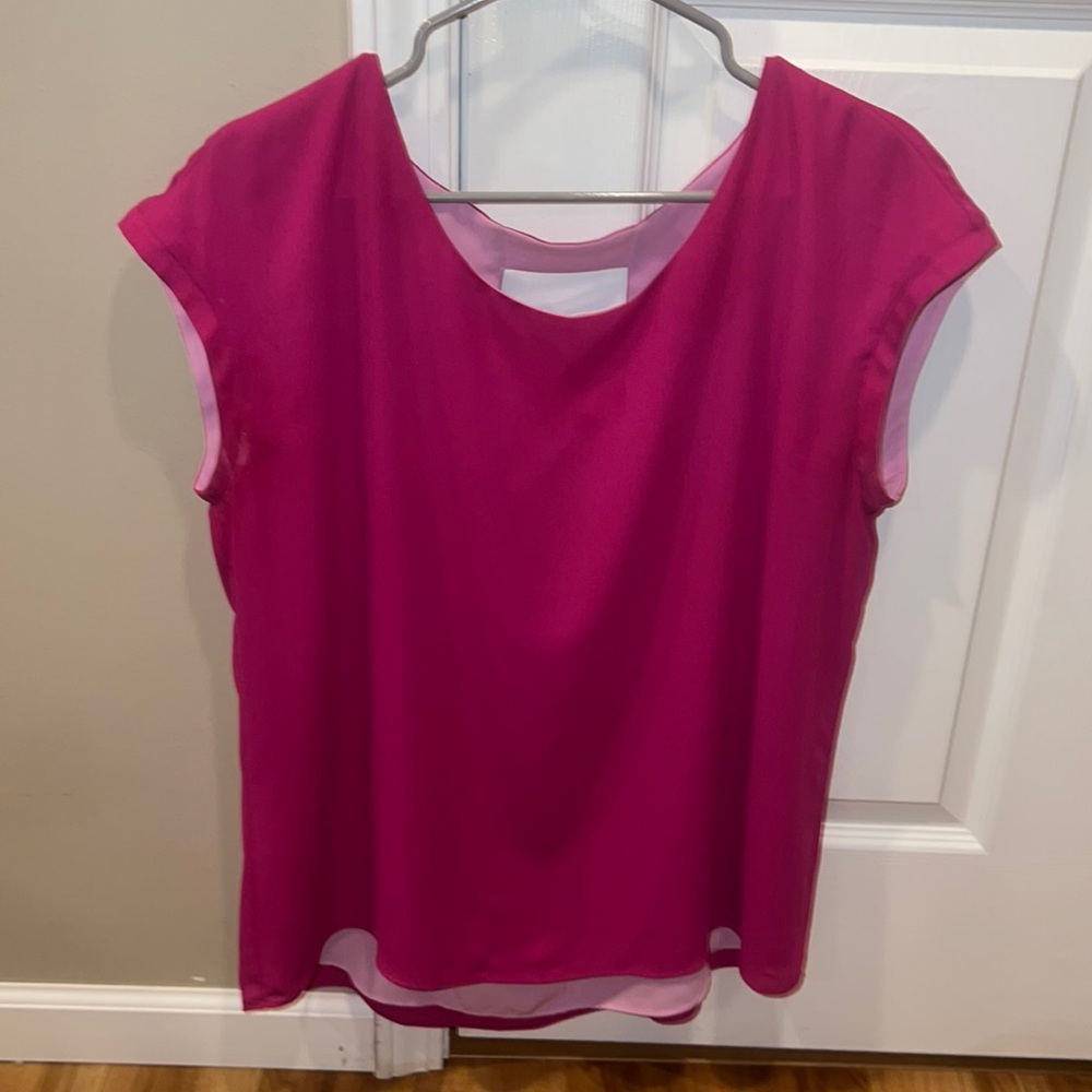 Magenta and light pink express top size, large, reversible!